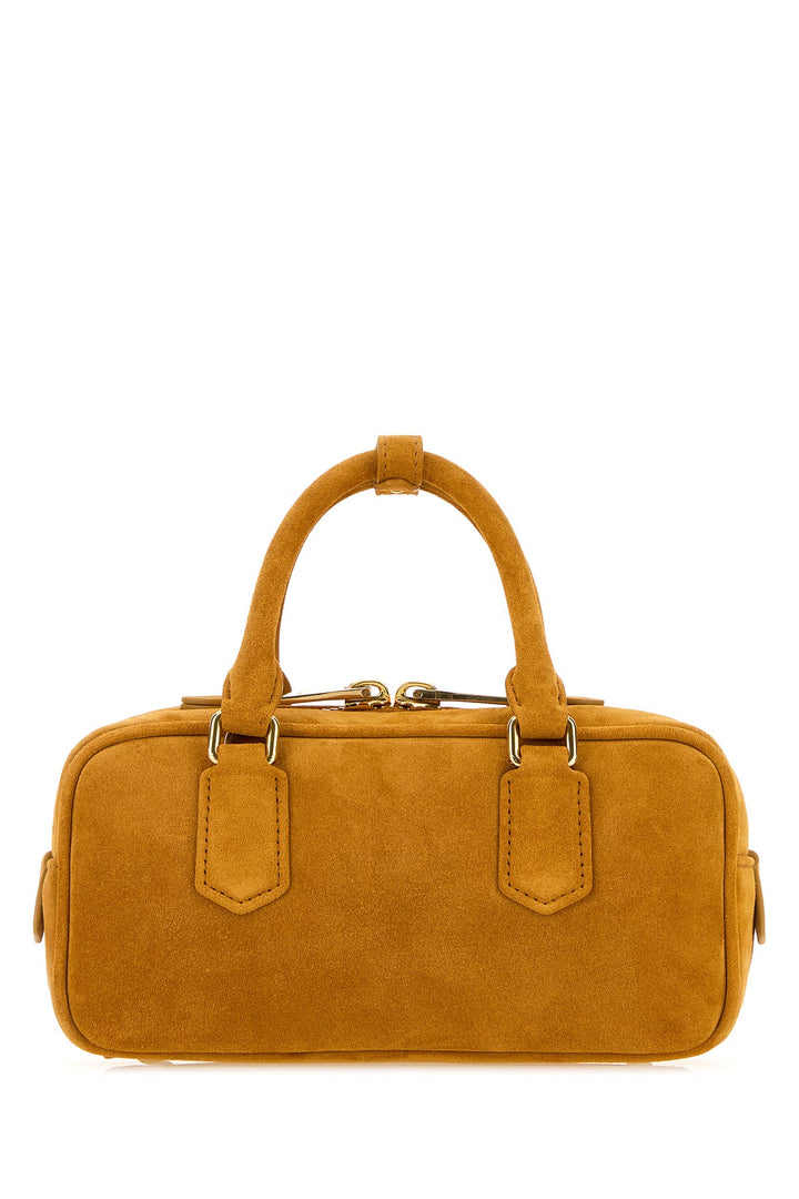 Mustard suede Arcadie handbag