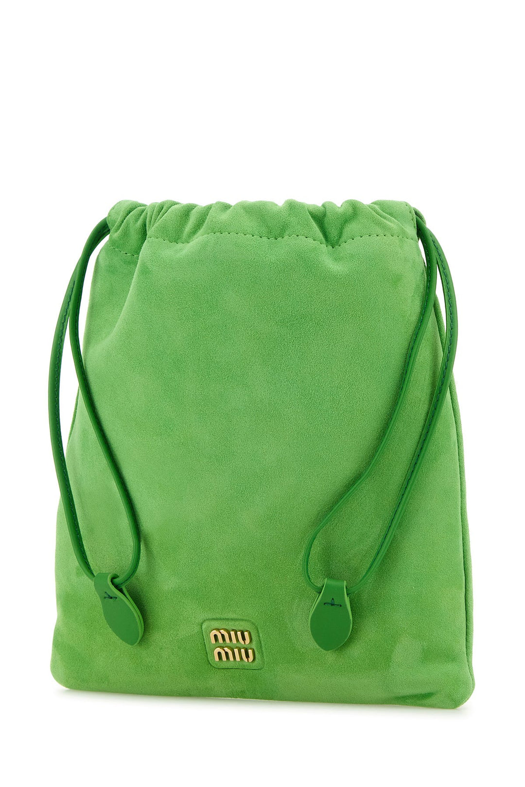 Green suede pouch