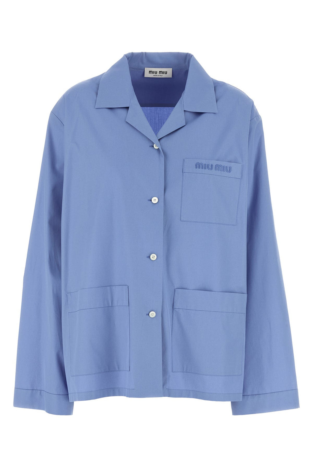 Cerulean blue poplin shirt