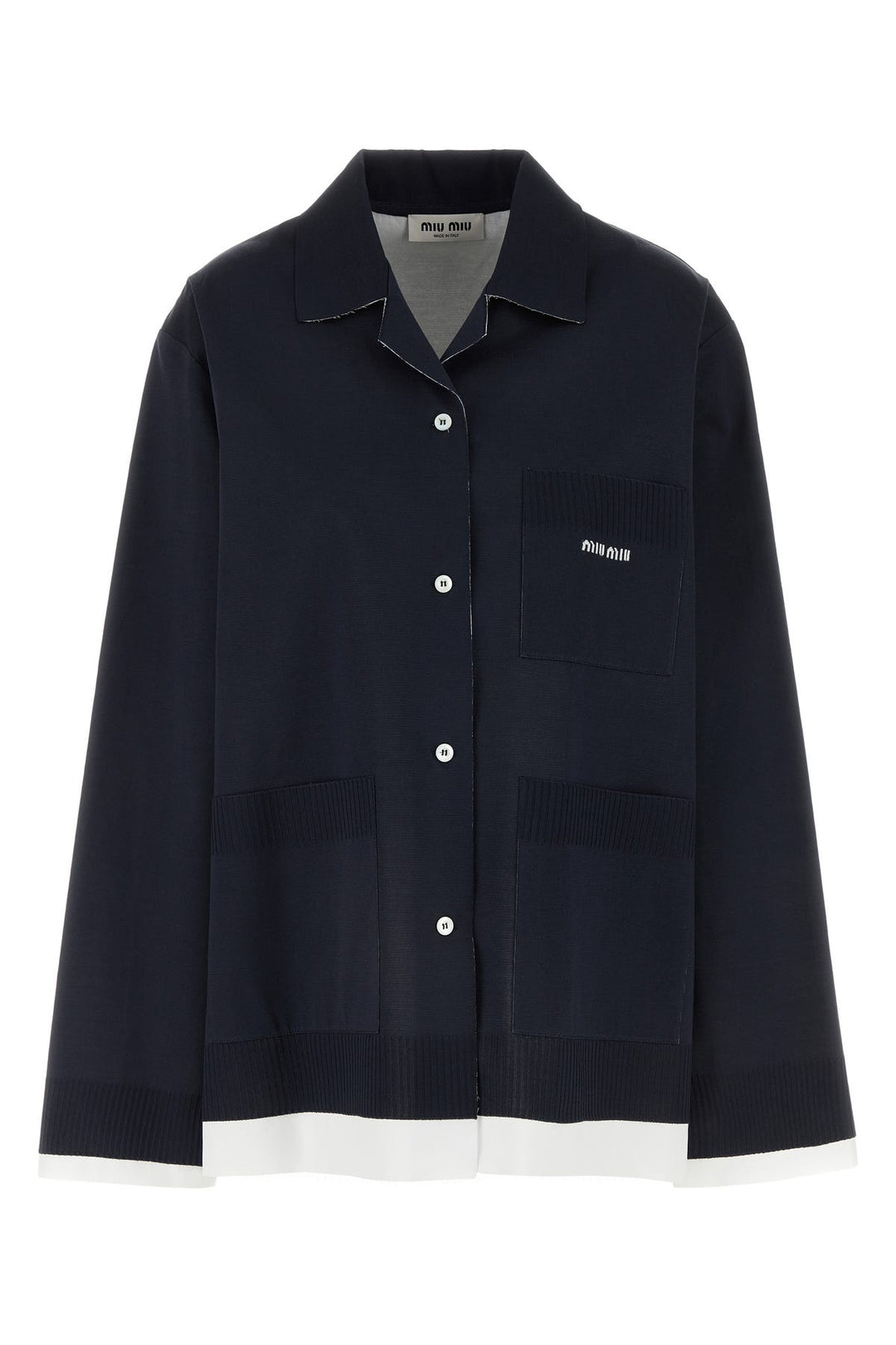 Navy blue silk shirt