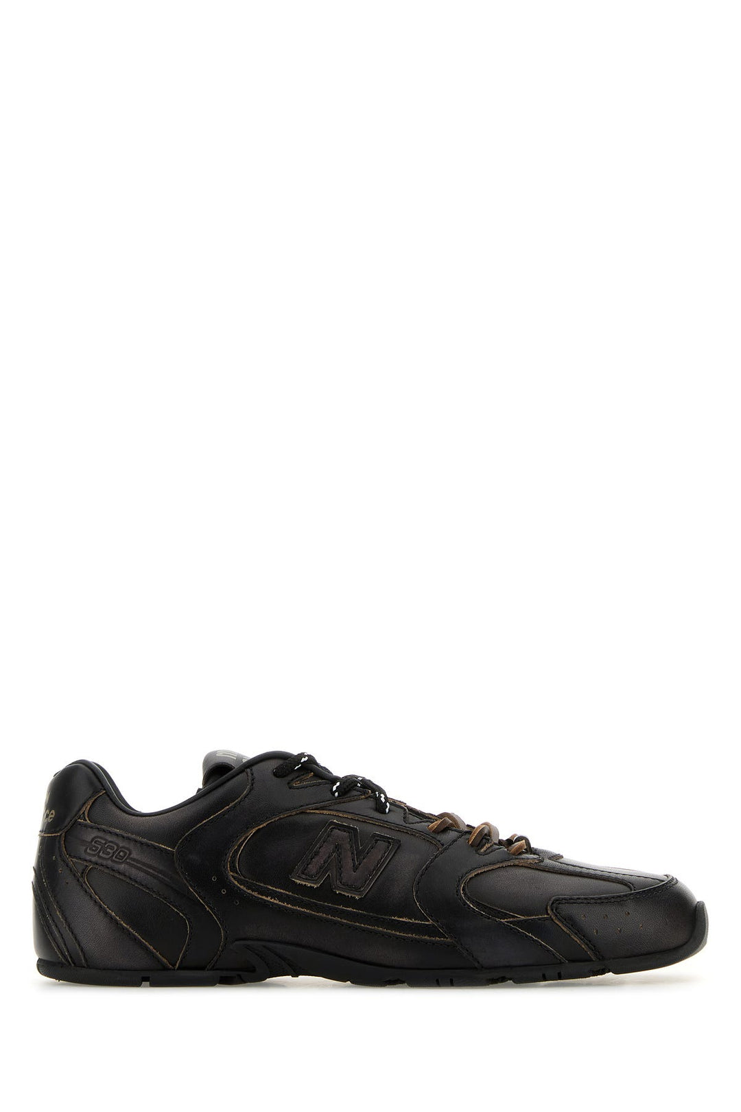 Black leather New Balance X Miu Miu sneakers