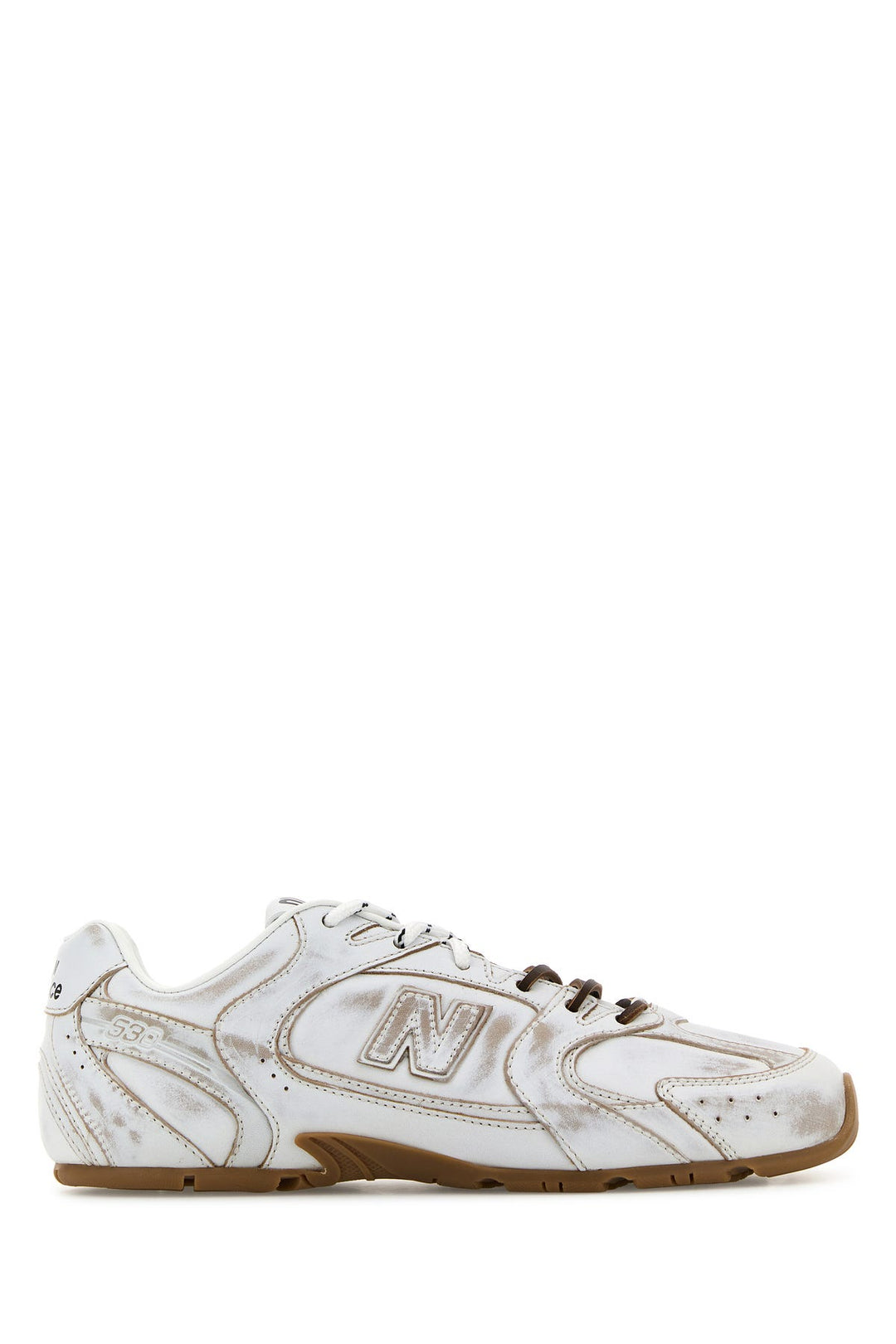 White leather New Balance X Miu Miu sneakers