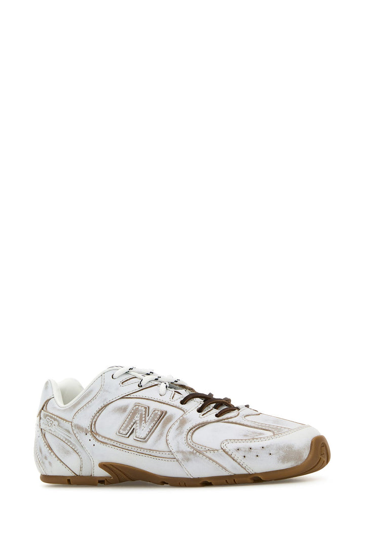 White leather New Balance X Miu Miu sneakers