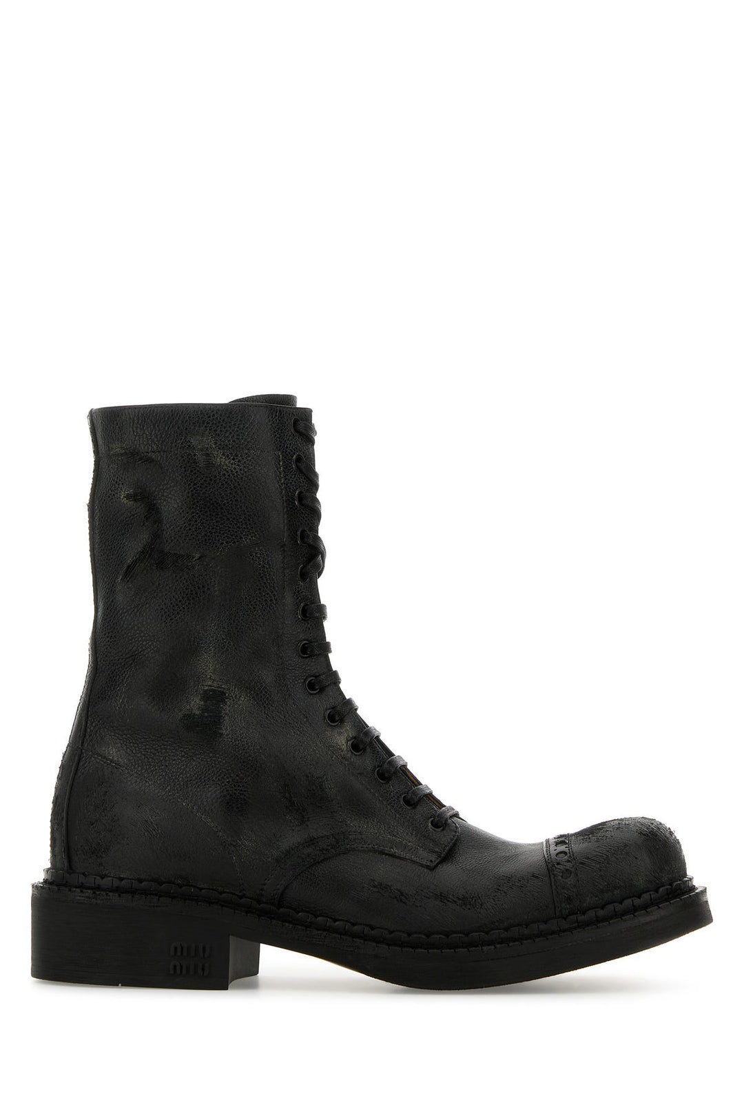 Black leather ankle boots