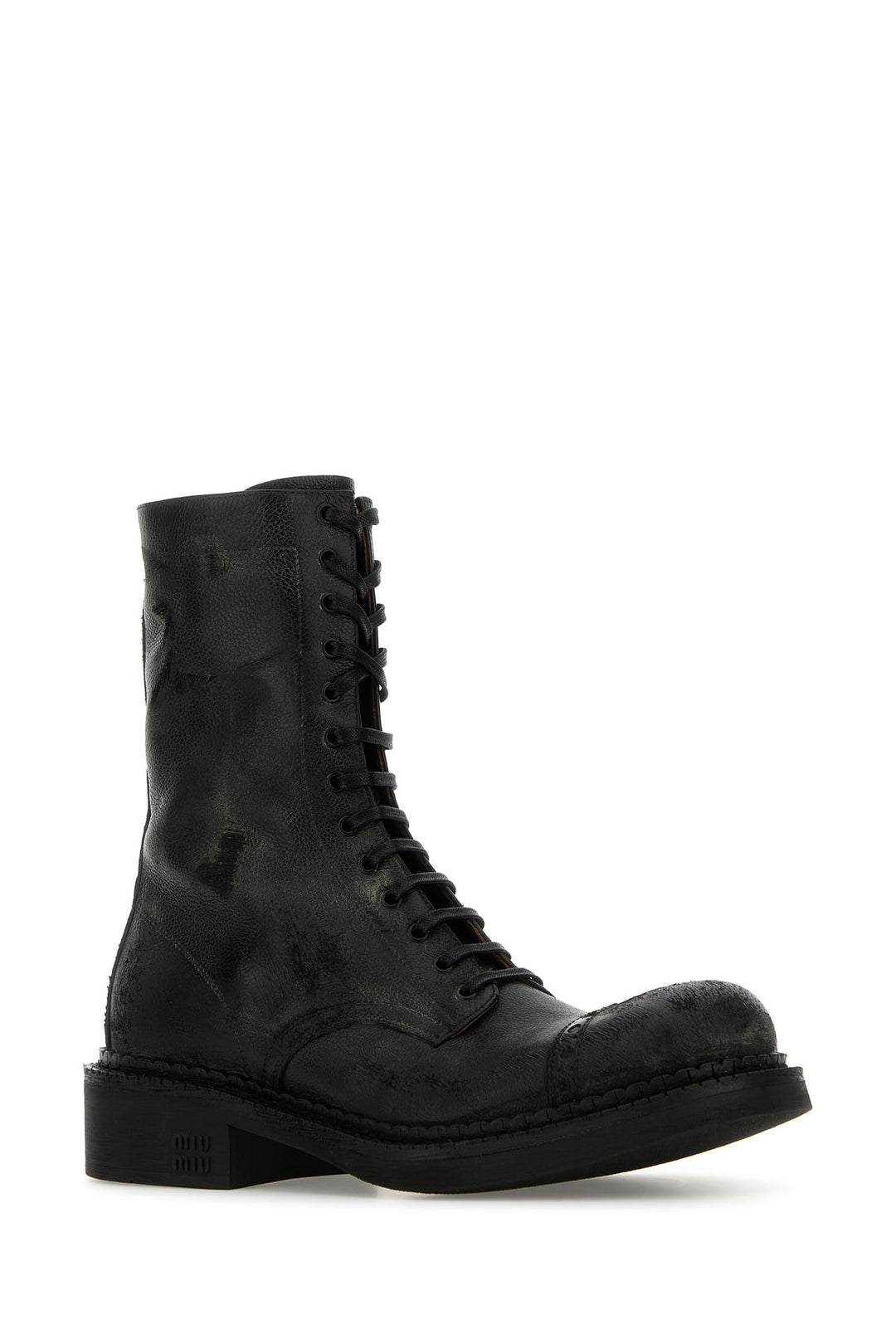 Black leather ankle boots