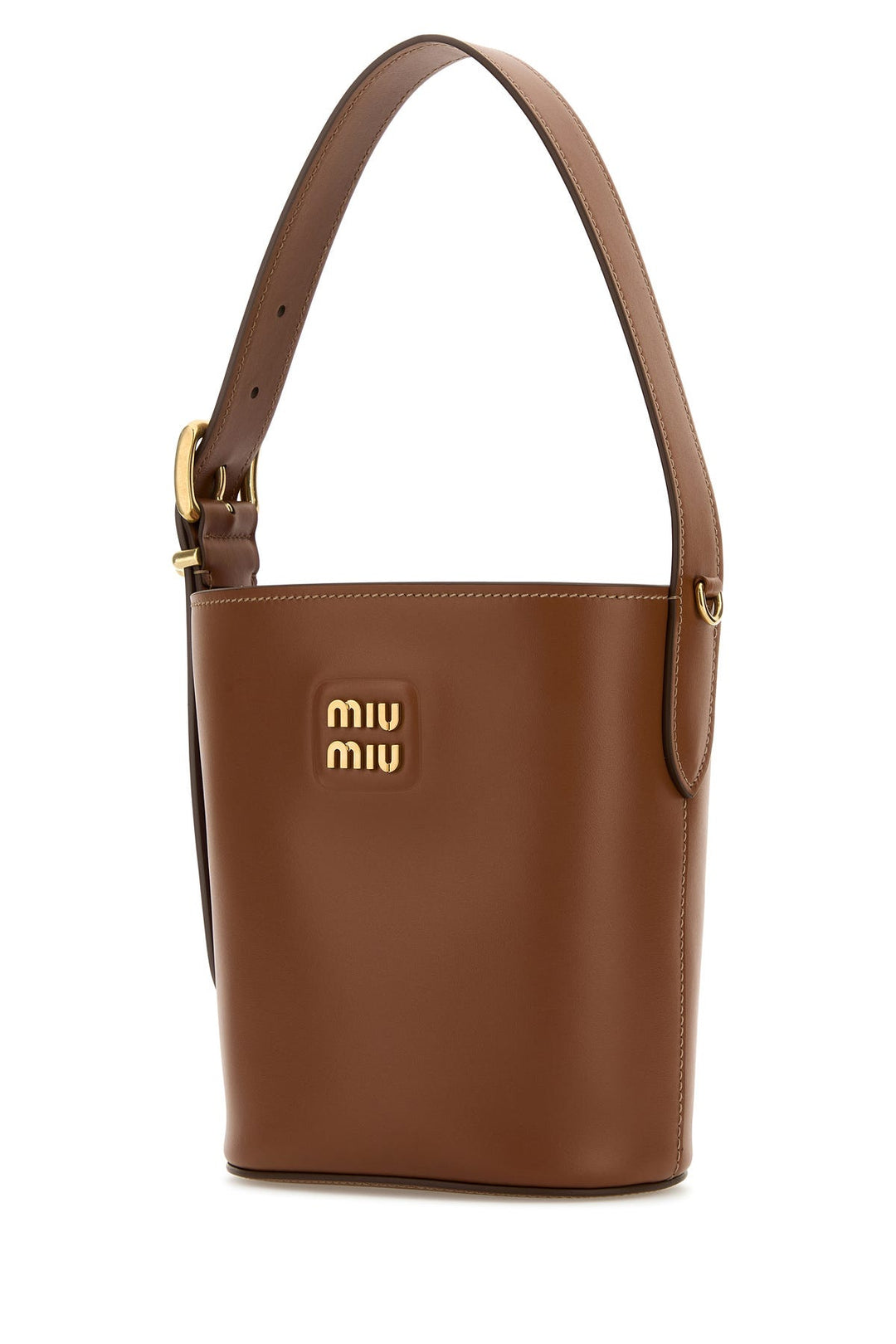 Caramel leather bucket bag