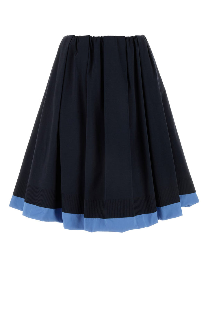 Navy blue silk skirt