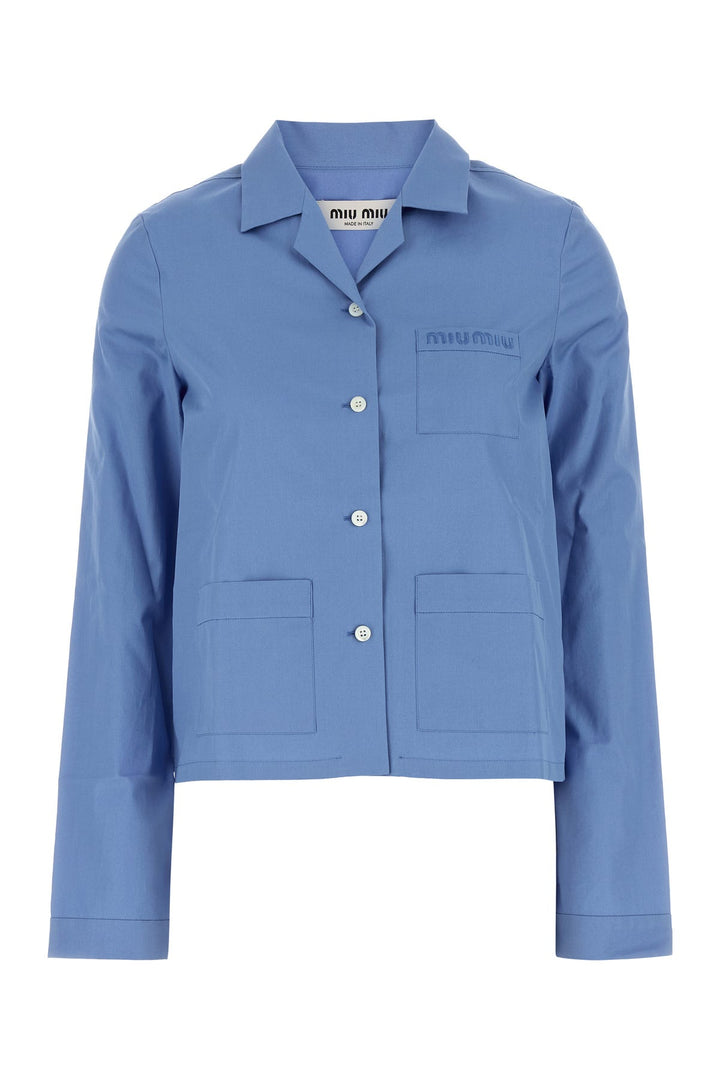 Cerulean blue poplin shirt