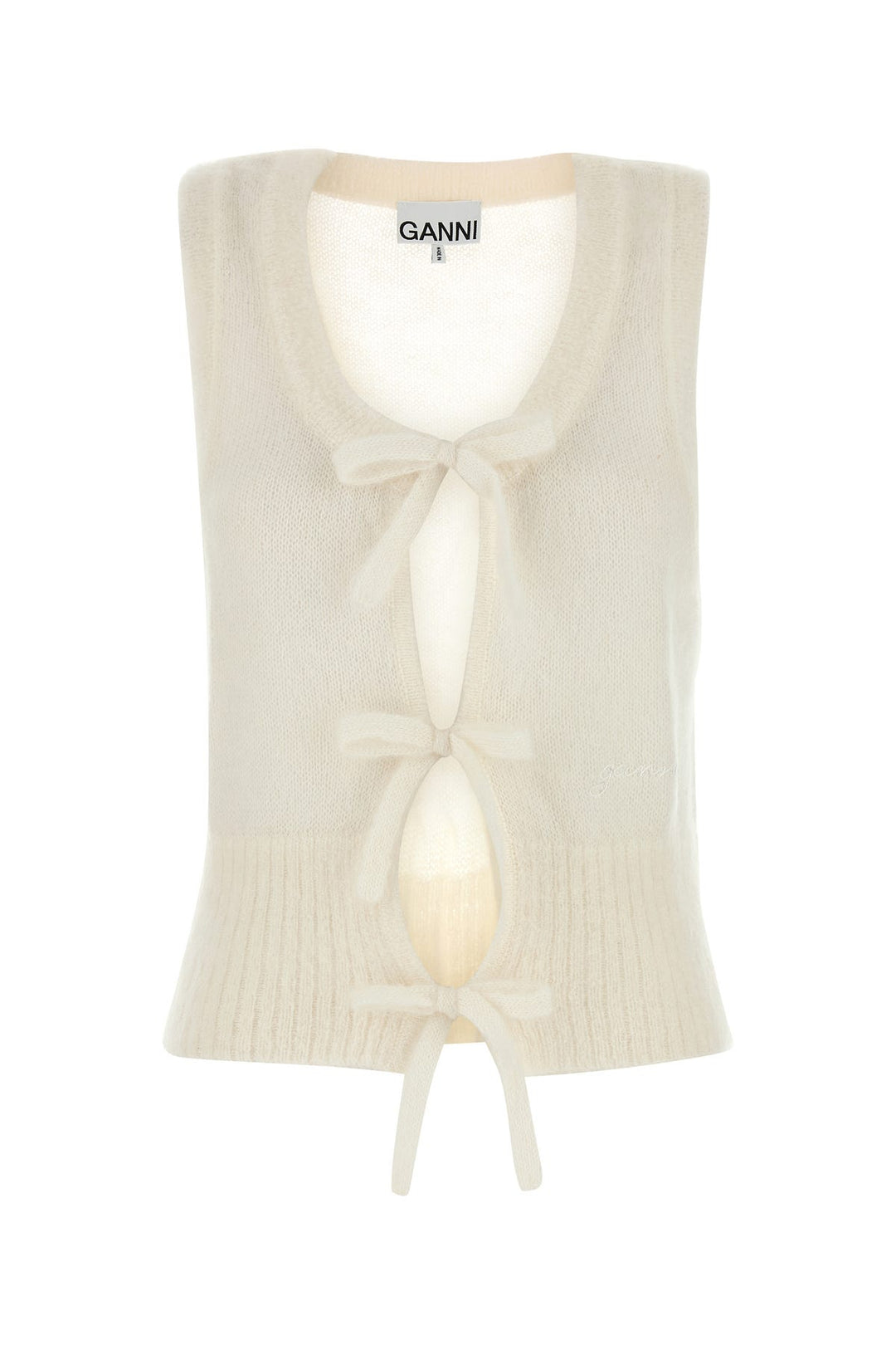 White mohair blend vest