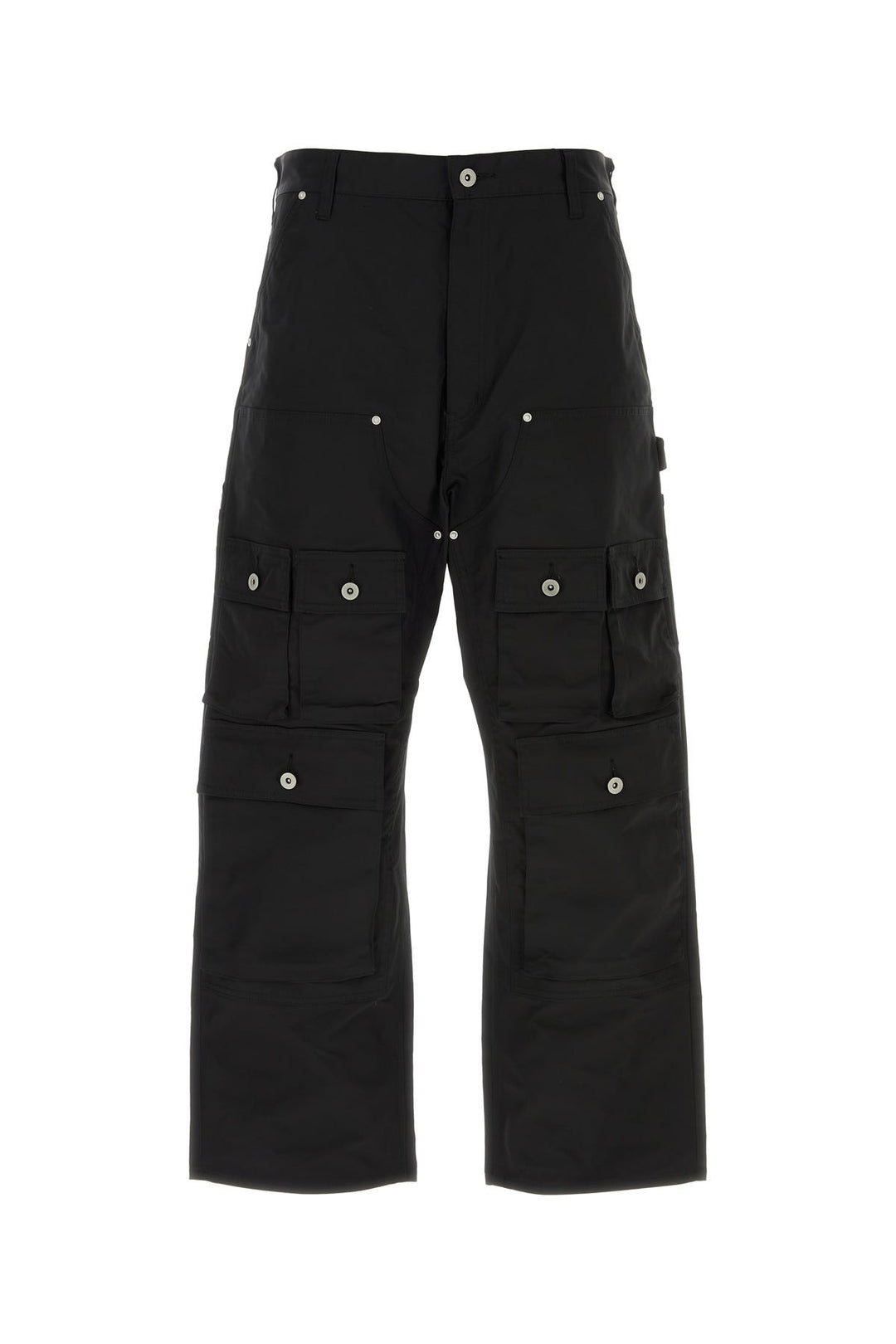 Black polyester cargo pant