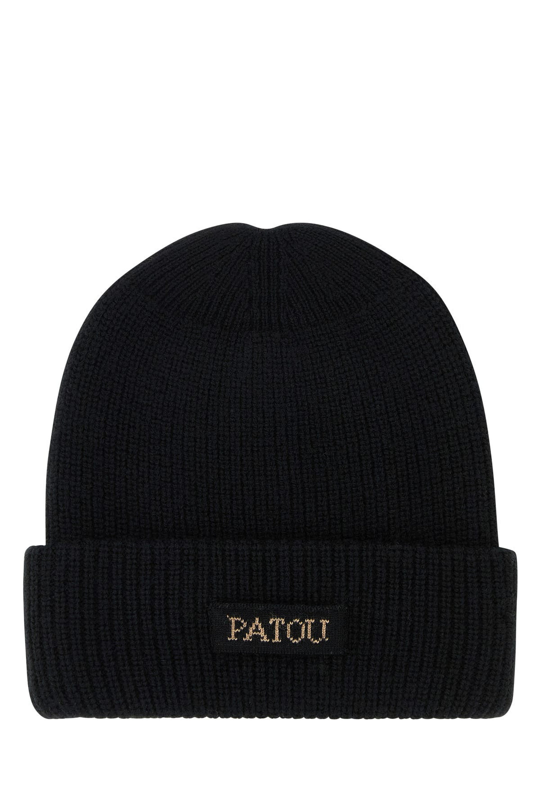 Black wool beanie hat