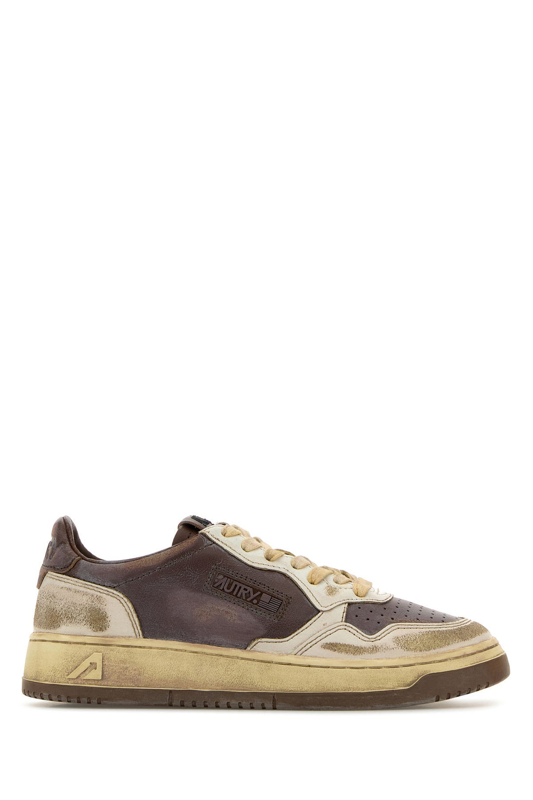 Two-tone leather sneakers