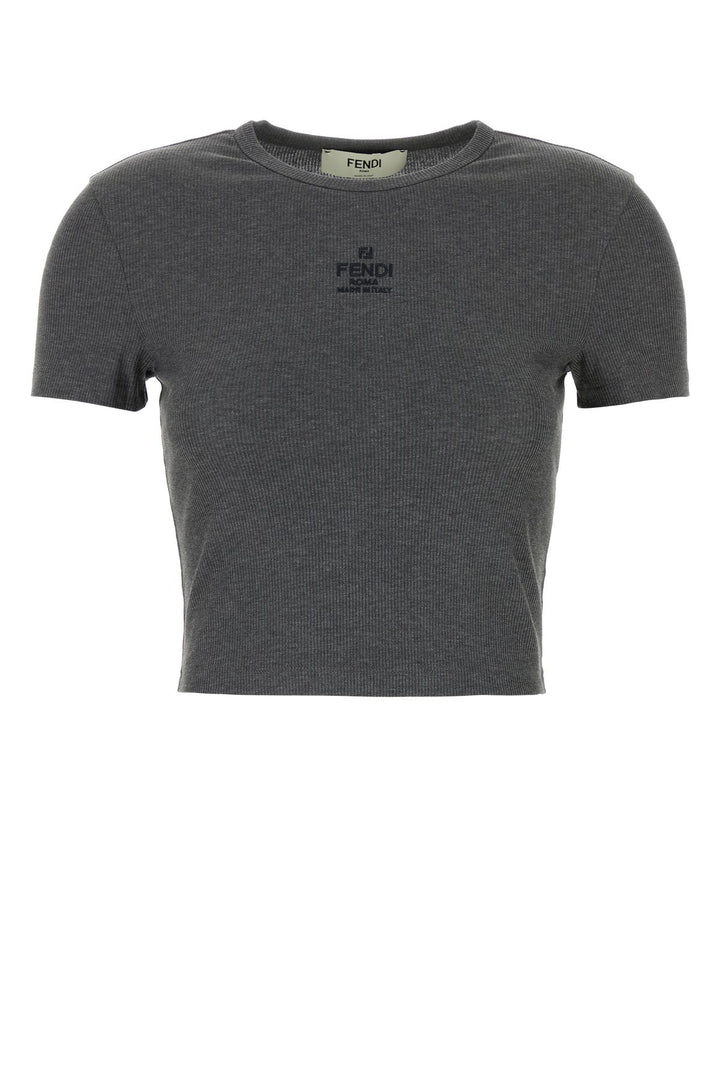 Charcoal stretch cotton t-shirt