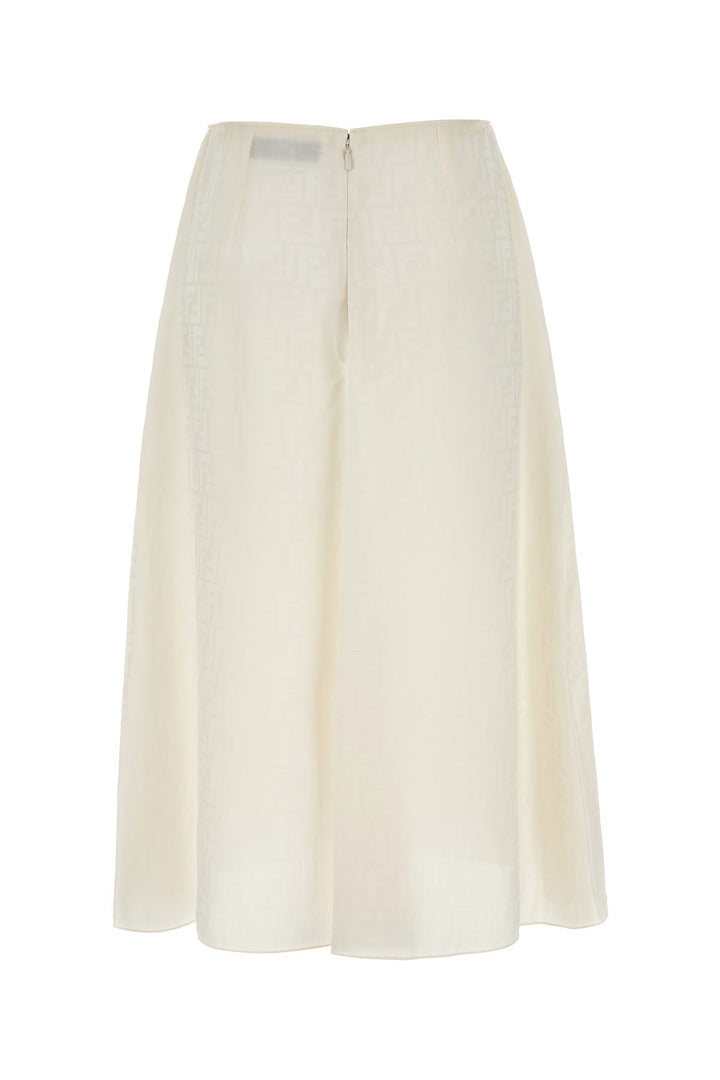 Ivory silk skirt