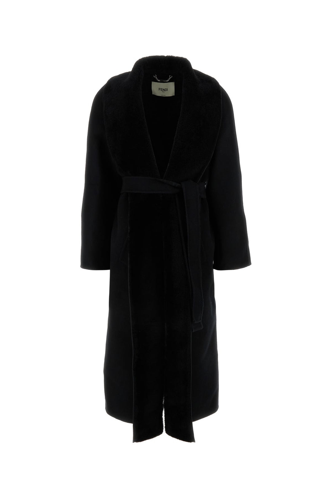 Black wool blend coat