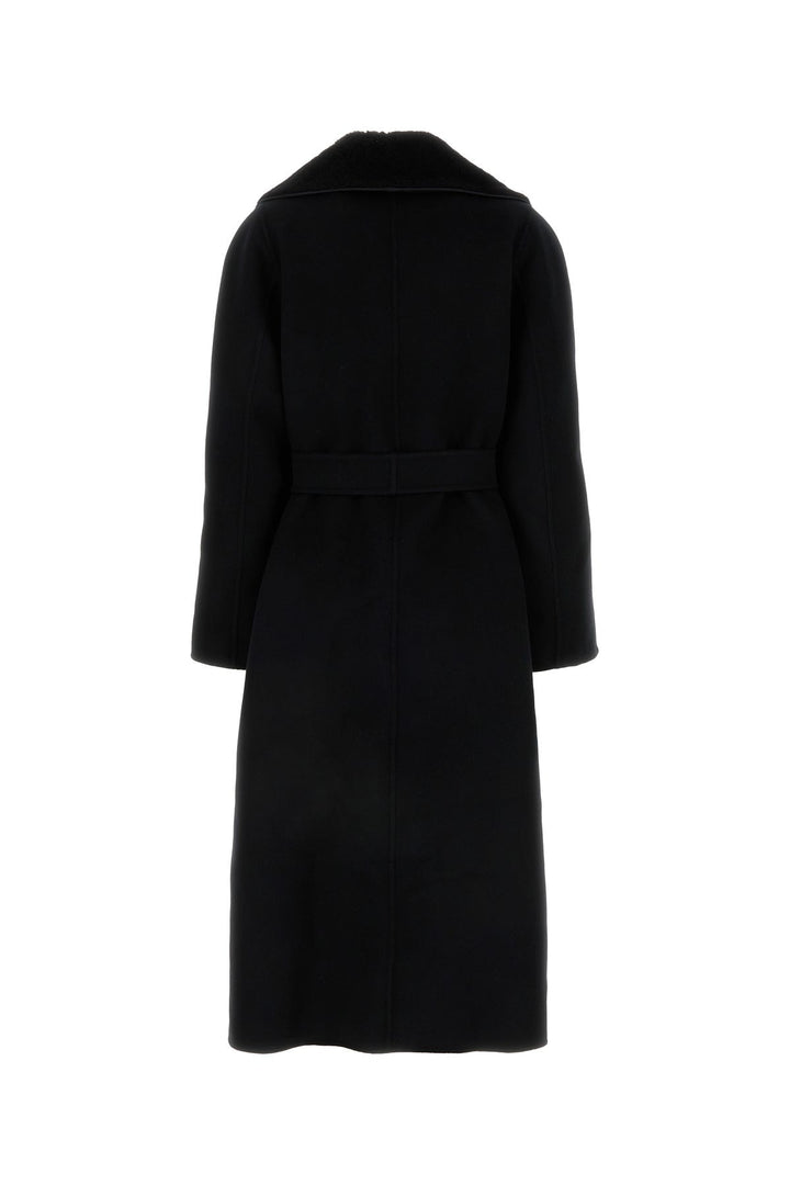 Black wool blend coat