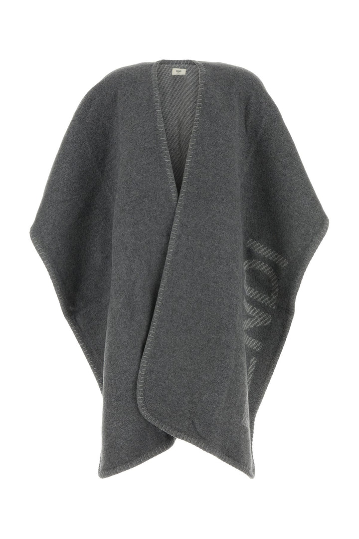 Dark grey wool blend cape