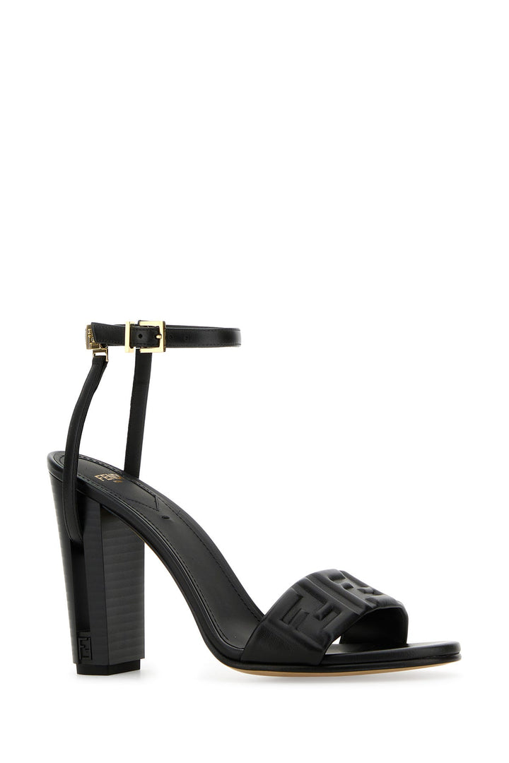 Black leather Delfina sandals