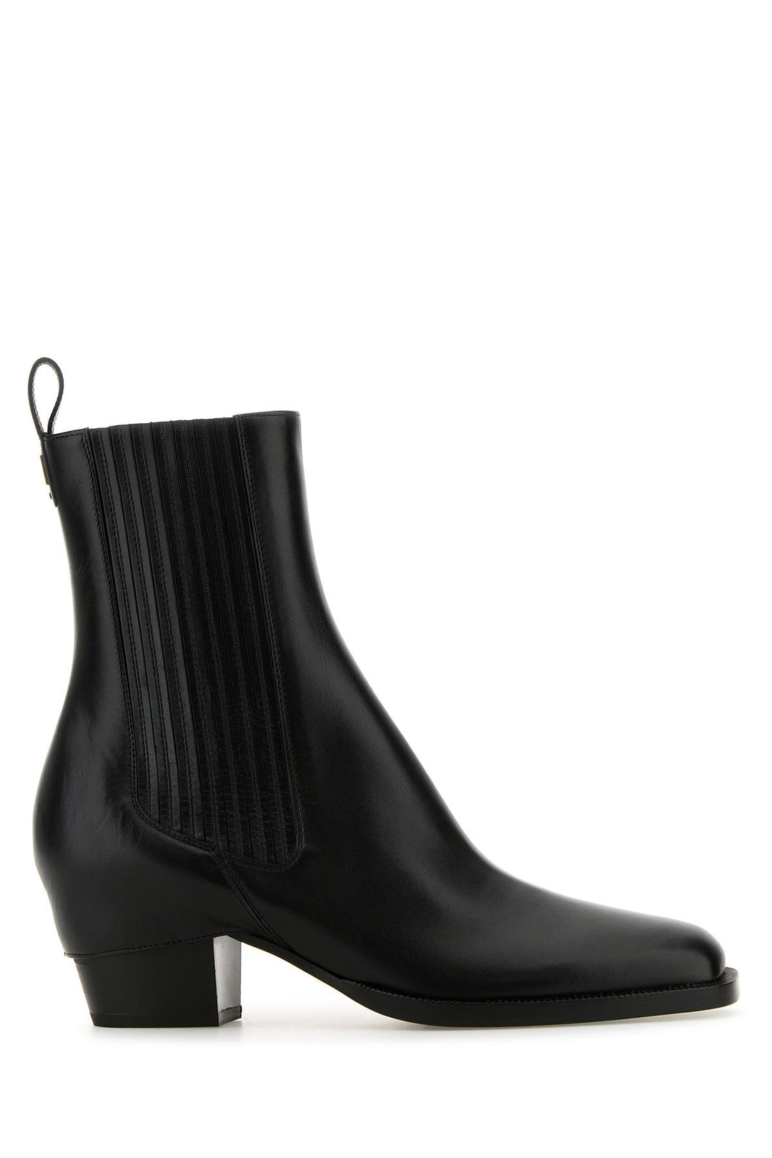 Black leather ankle boots