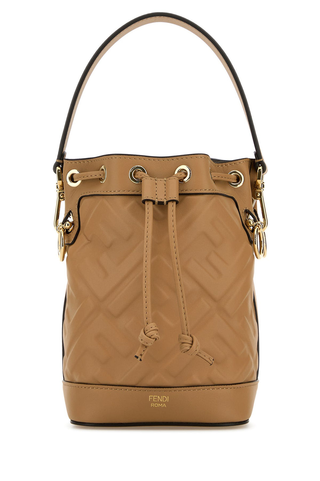 Beige leather Mon Tresor bucket bag