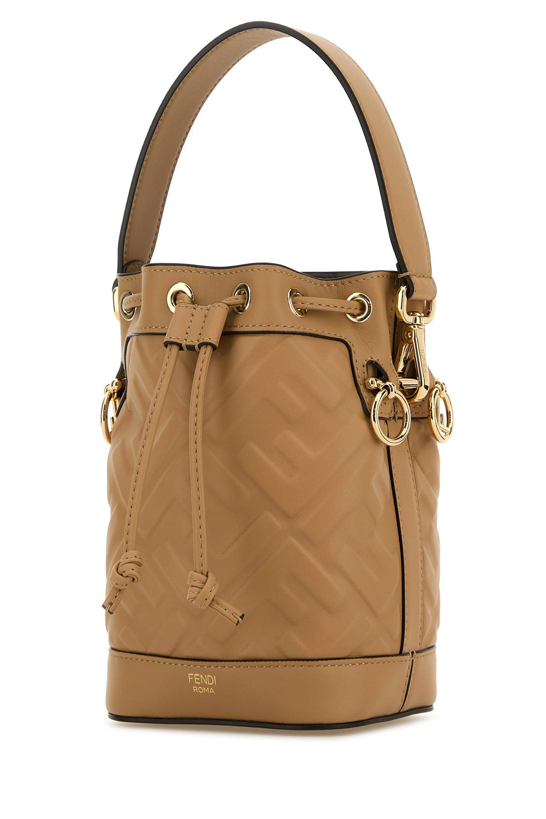 Beige leather Mon Tresor bucket bag