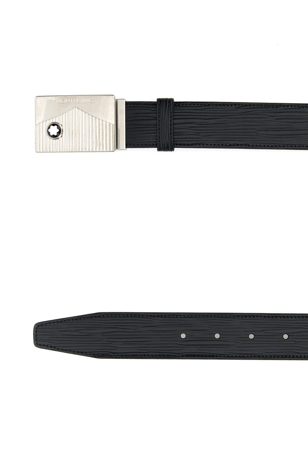 Black leather reversible belt