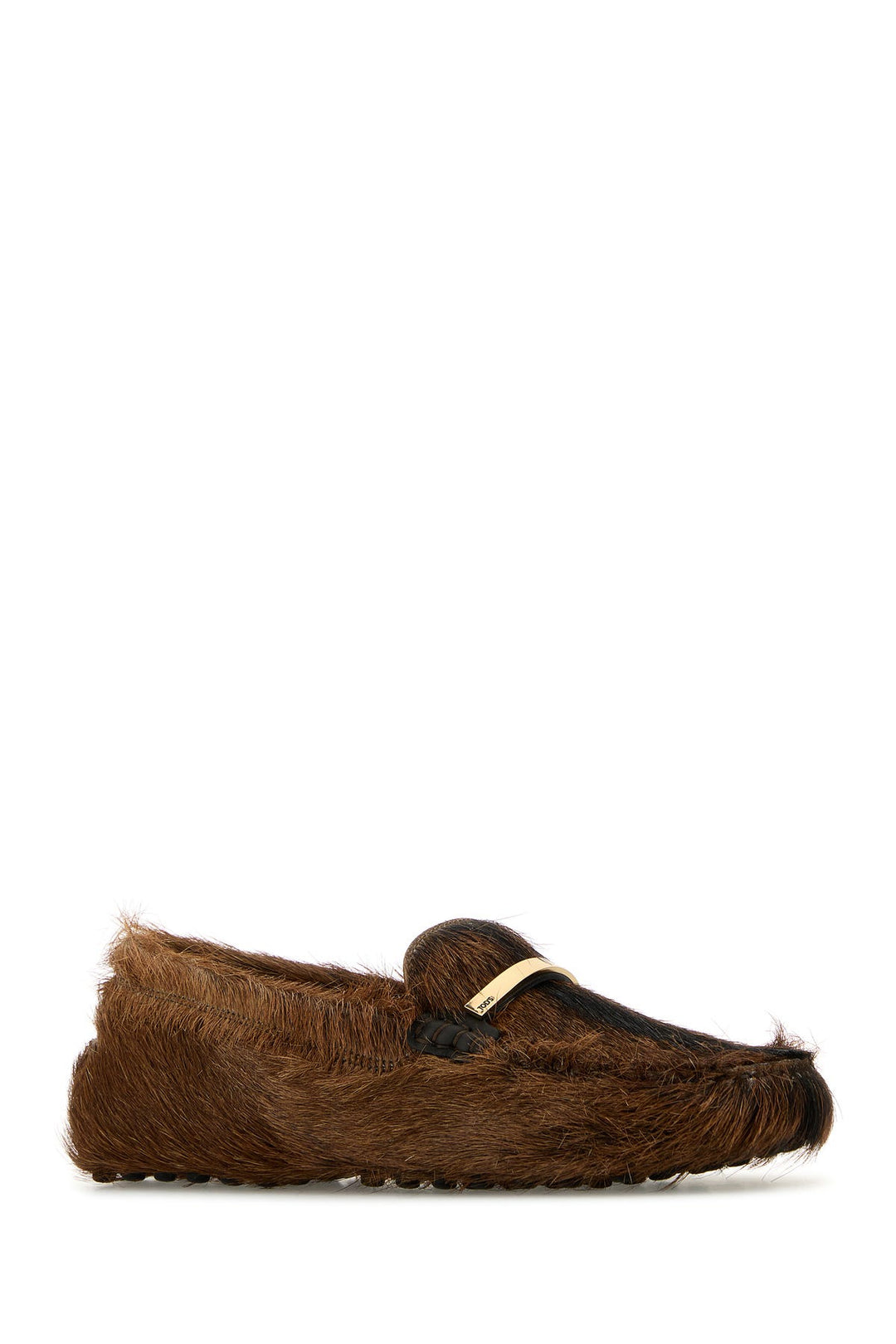 Caramel calf hair loafers