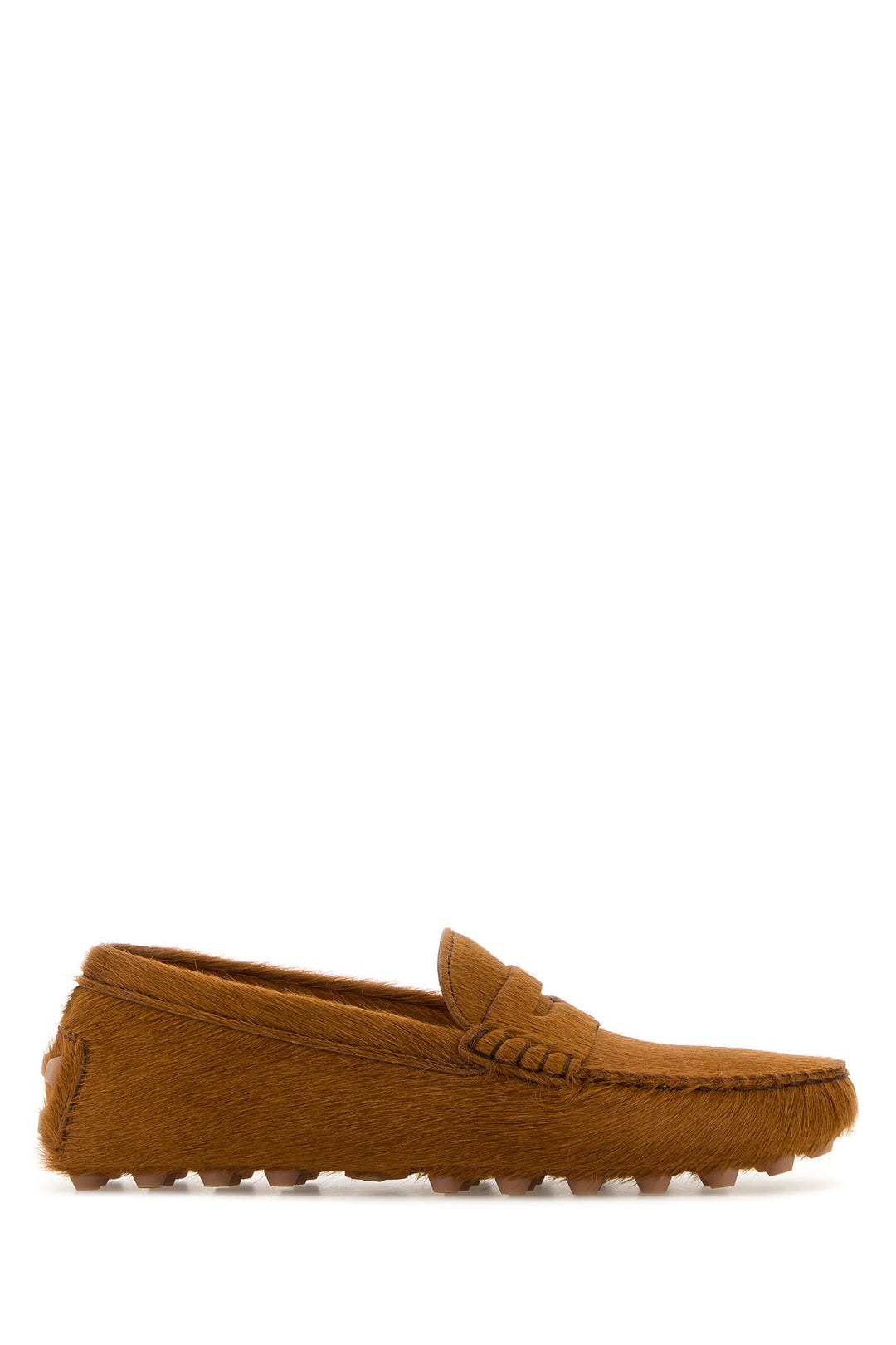 Caramel calf hair loafers