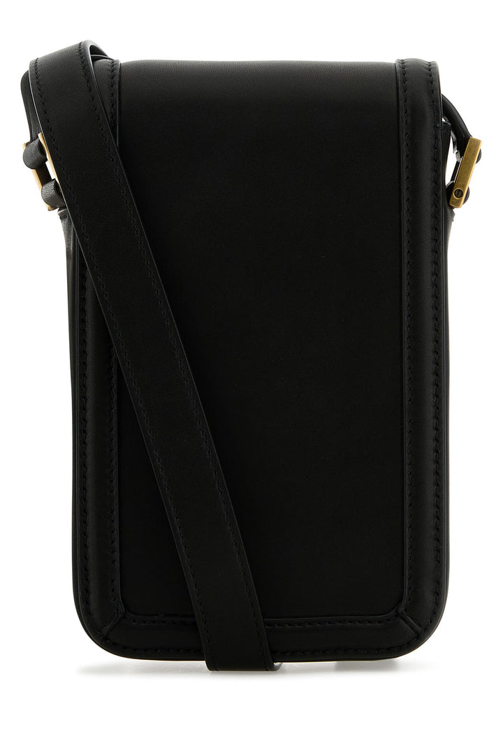 Black leather mini Solferino crossbody bag