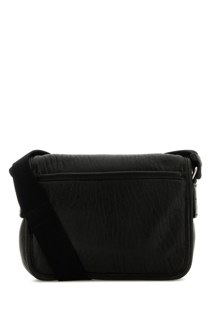 Black leather small Messenger crossbody bag