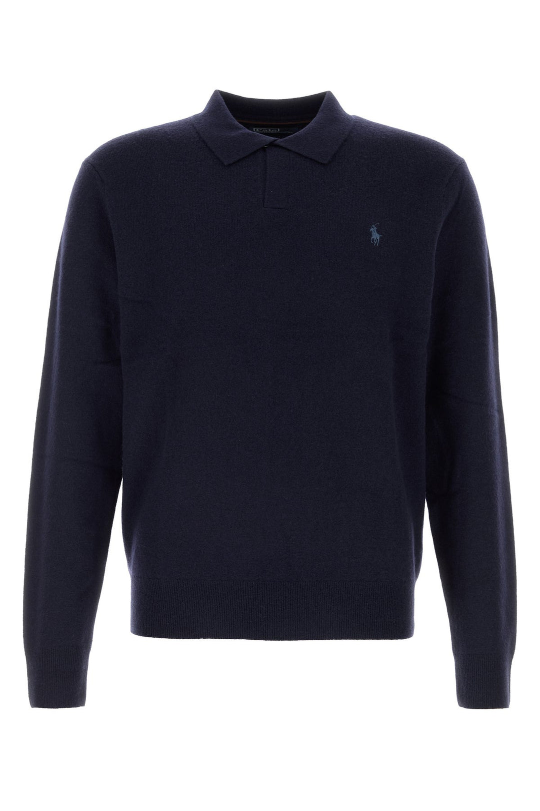 Dark blue wool polo shirt