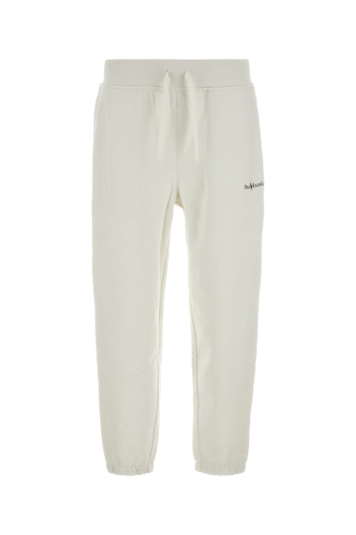 Ivory cotton blend joggers