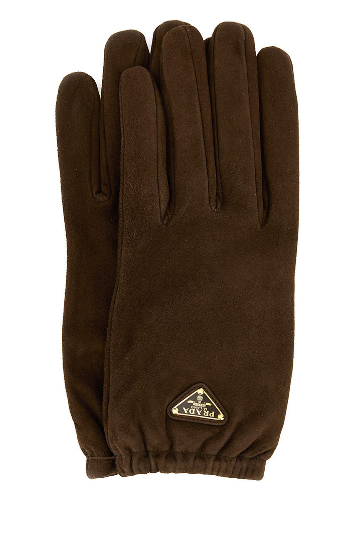 Brown suede gloves