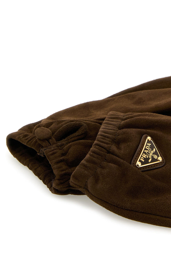 Brown suede gloves