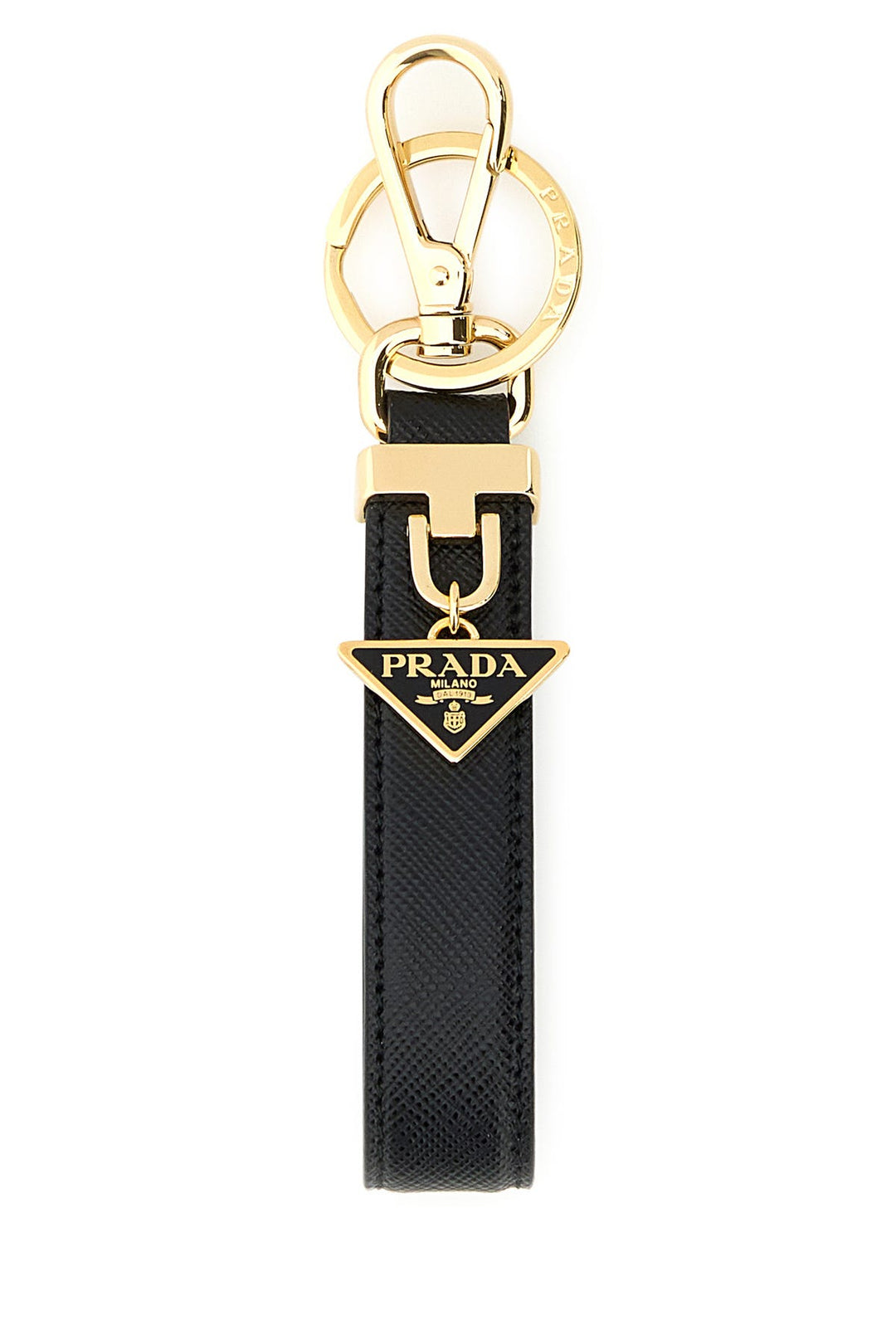 Black leather key ring