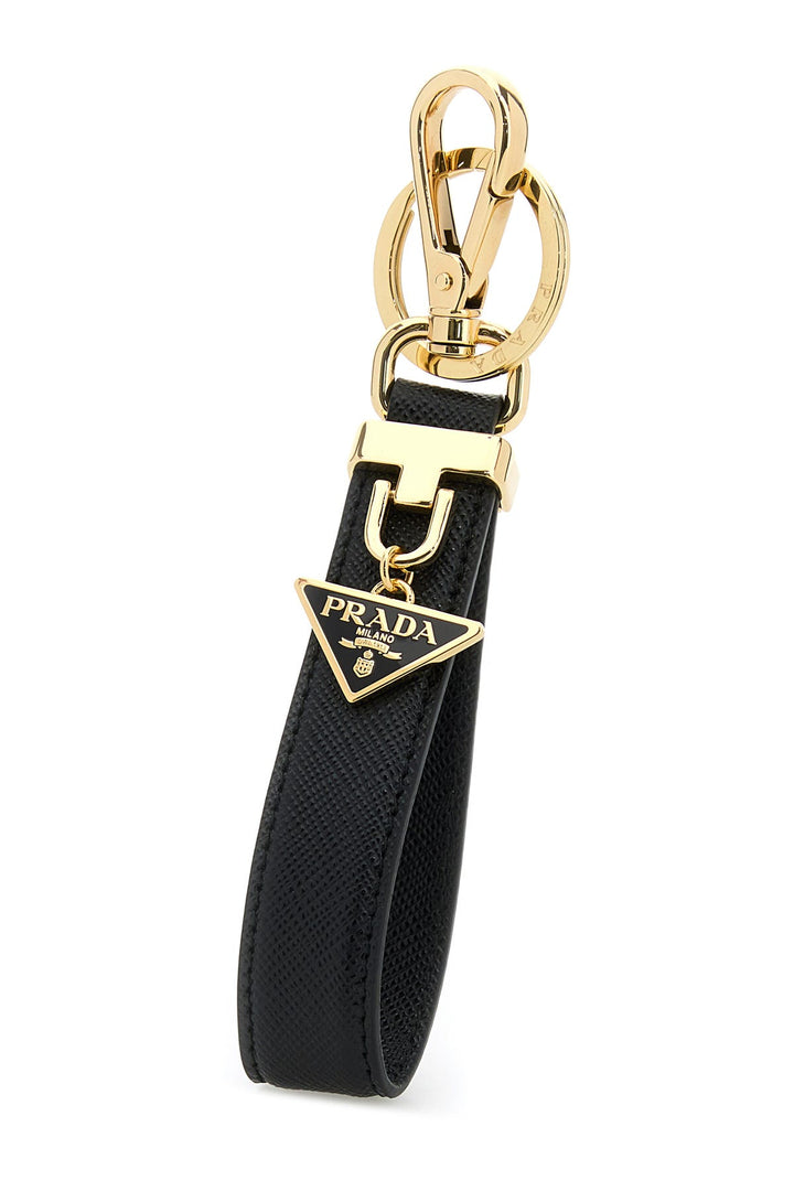 Black leather key ring