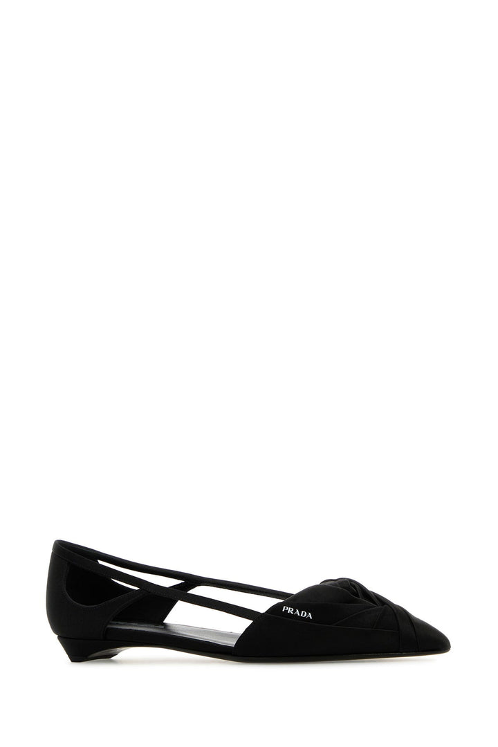 Black satin ballerinas