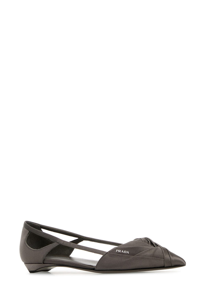 Dark grey satin ballerinas