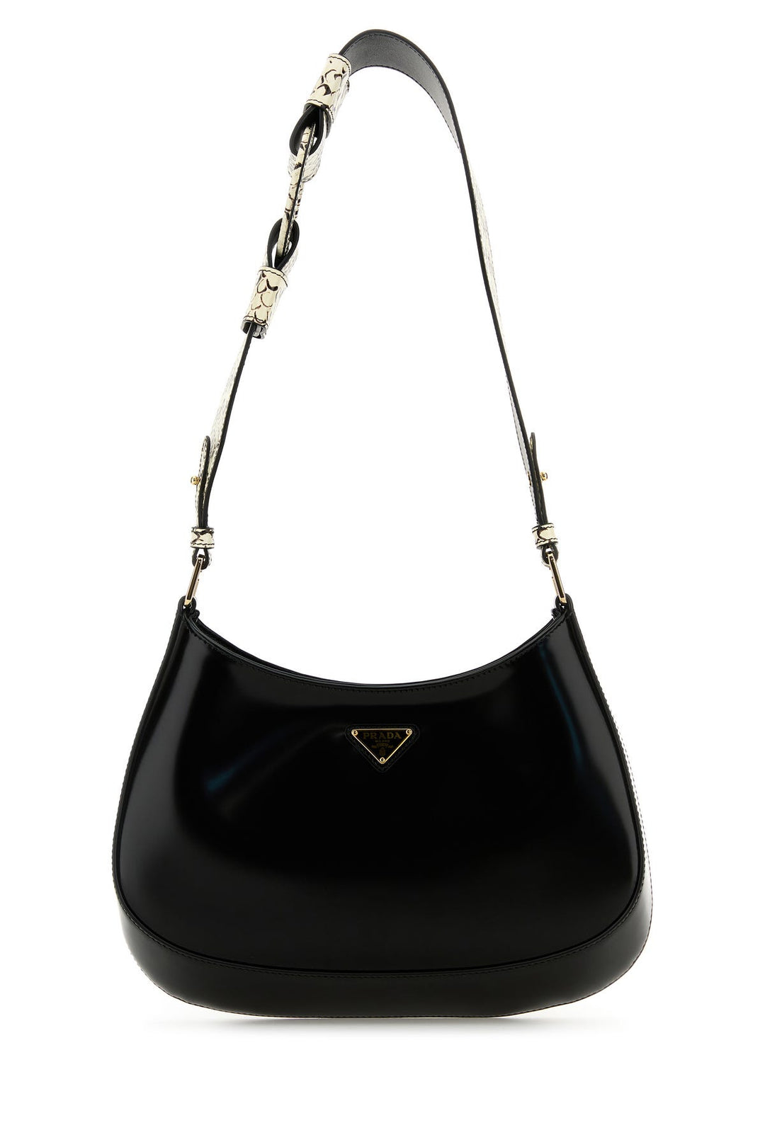 Black leather Cleo shoulder bag