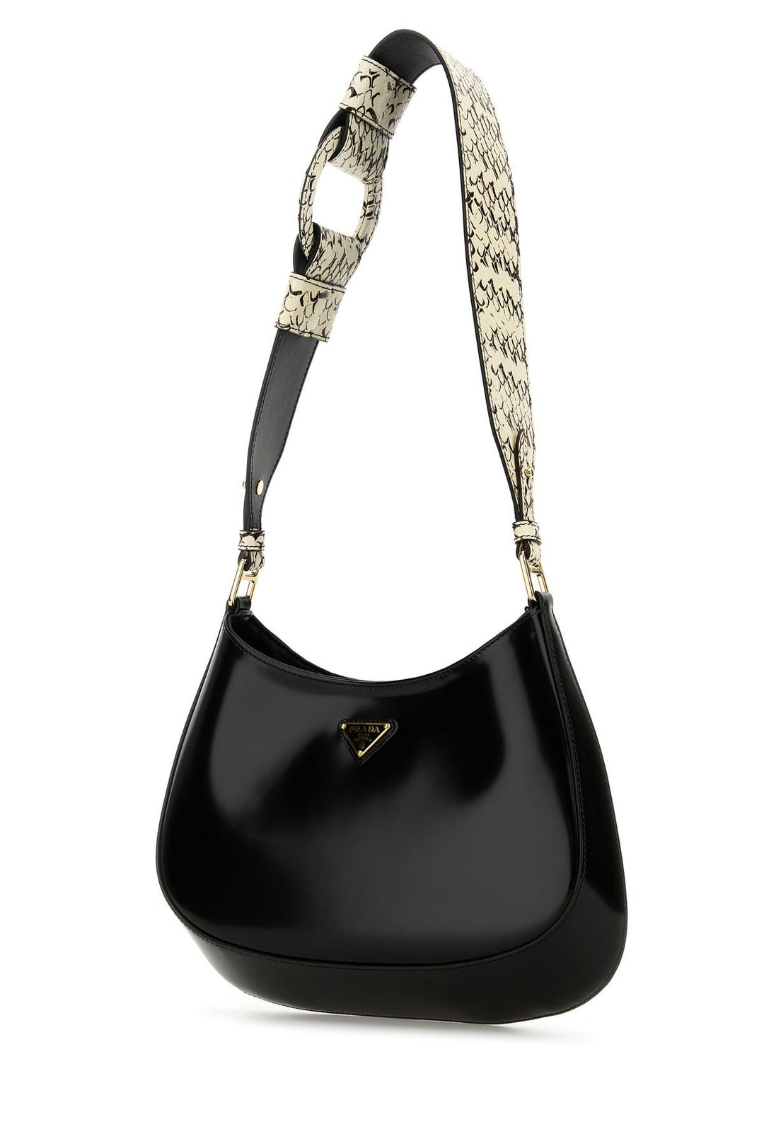 Black leather Cleo shoulder bag