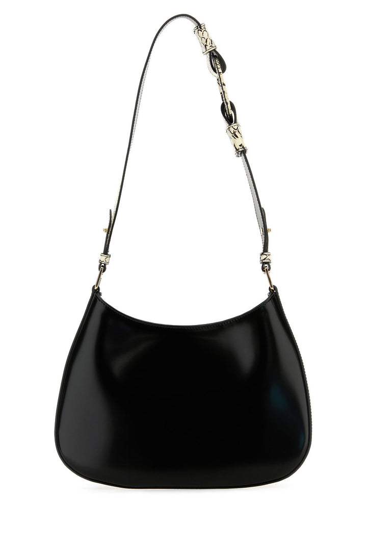 Black leather Cleo shoulder bag