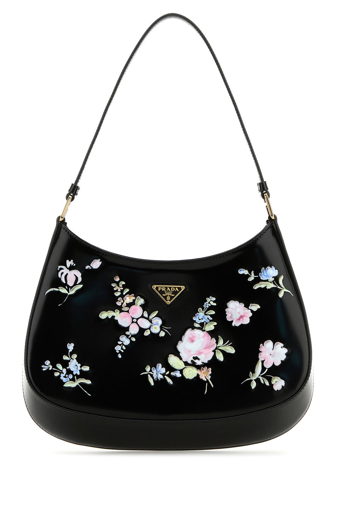 Black leather Cleo shoulder bag