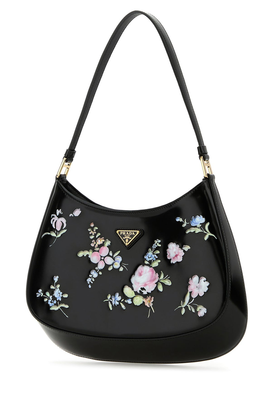 Black leather Cleo shoulder bag