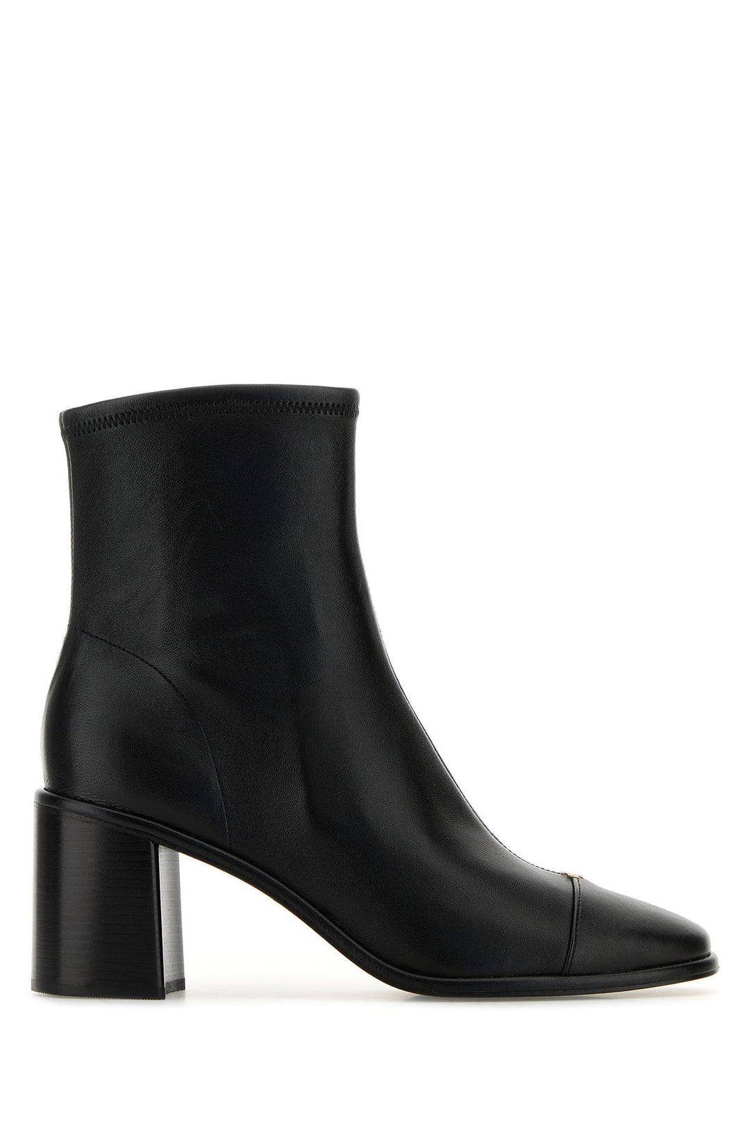 Black leather ankle boots