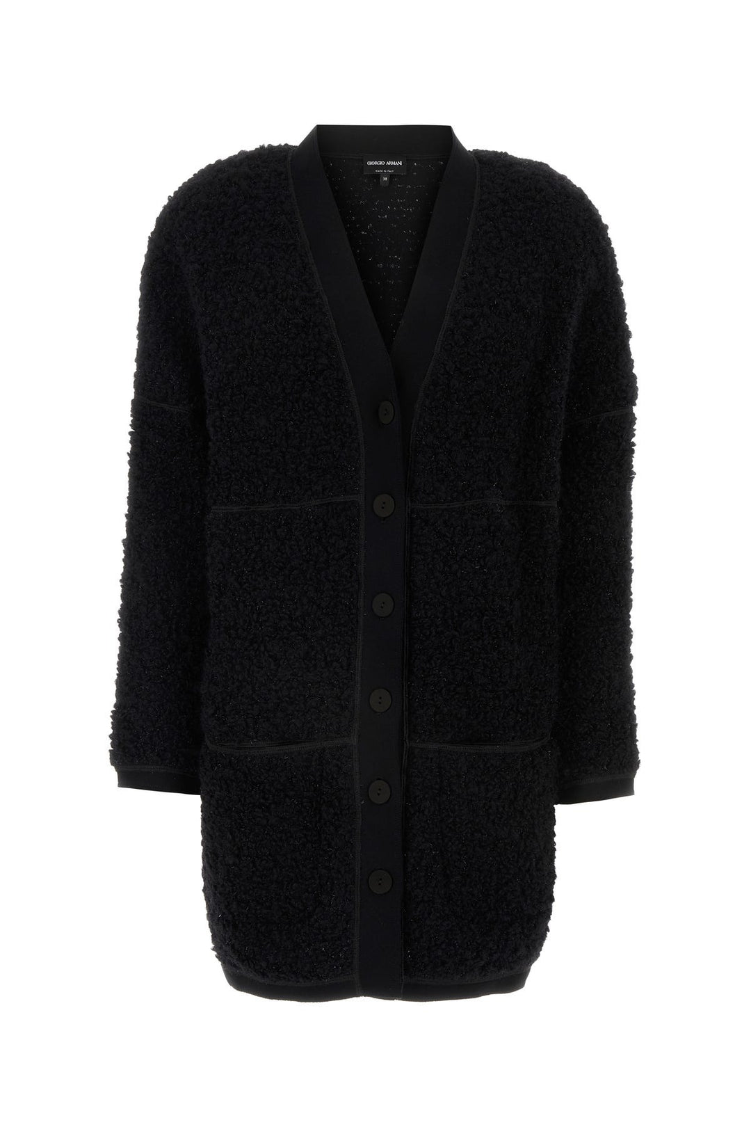 Black teddy fabric cardigan