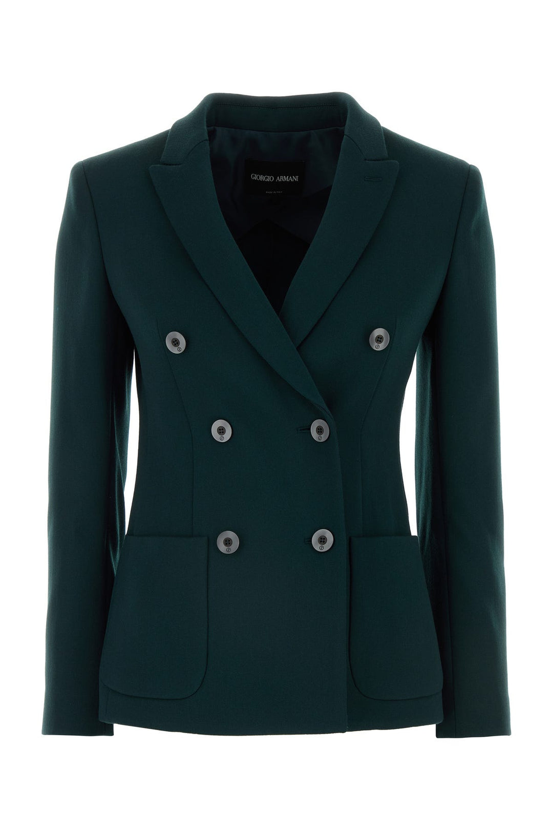 Bottle green stretch wool blazer