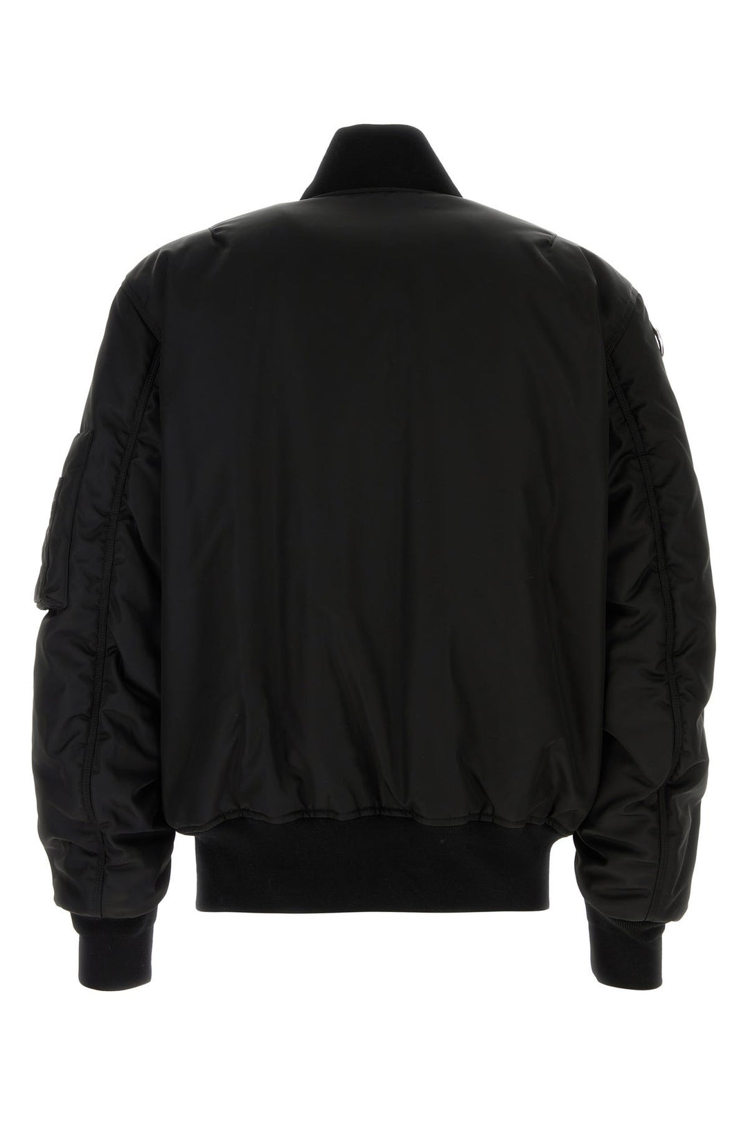 Black nylon bomber jacket