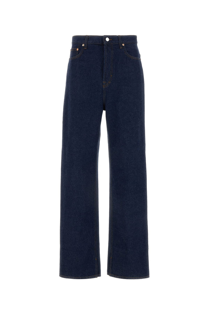 Blue denim wide-leg jeans