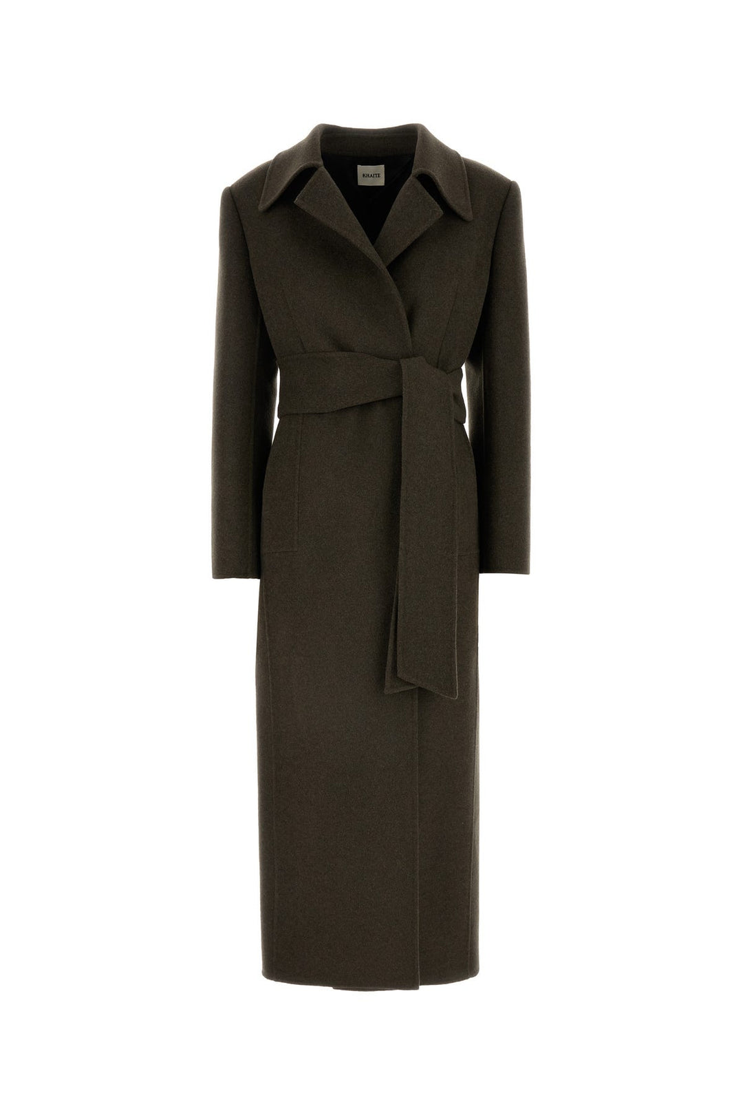 Melange army green wool Lea coat