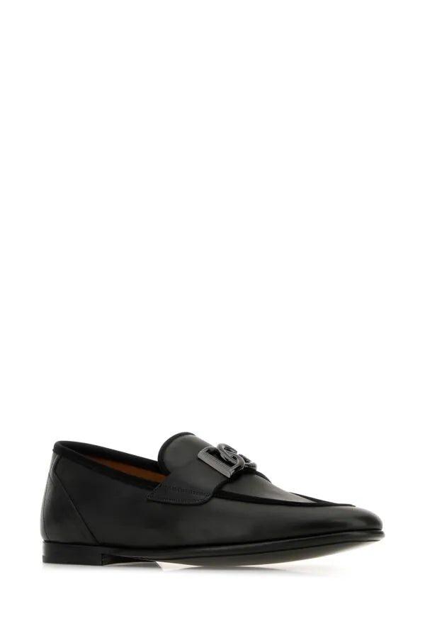 Black leather Erice loafers